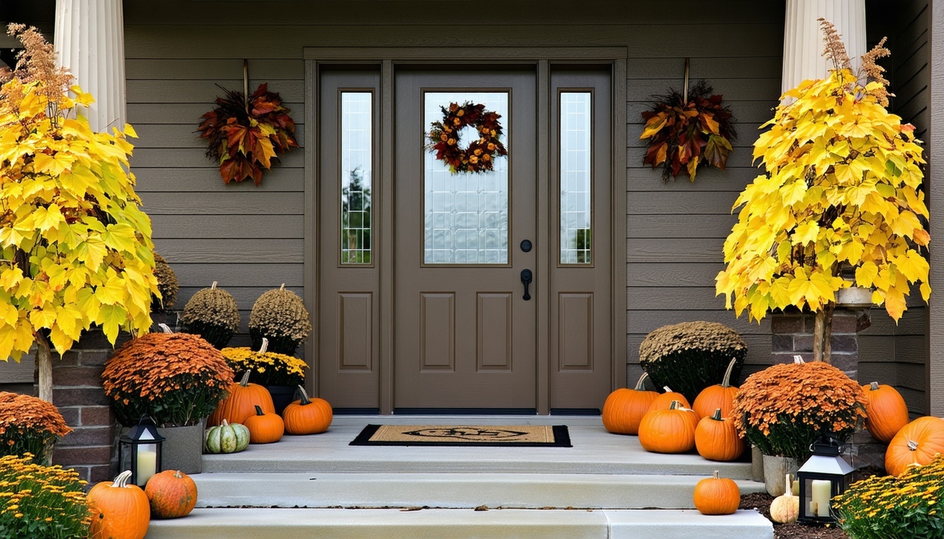 Satisfied customer showing off their autumn-themed entryway