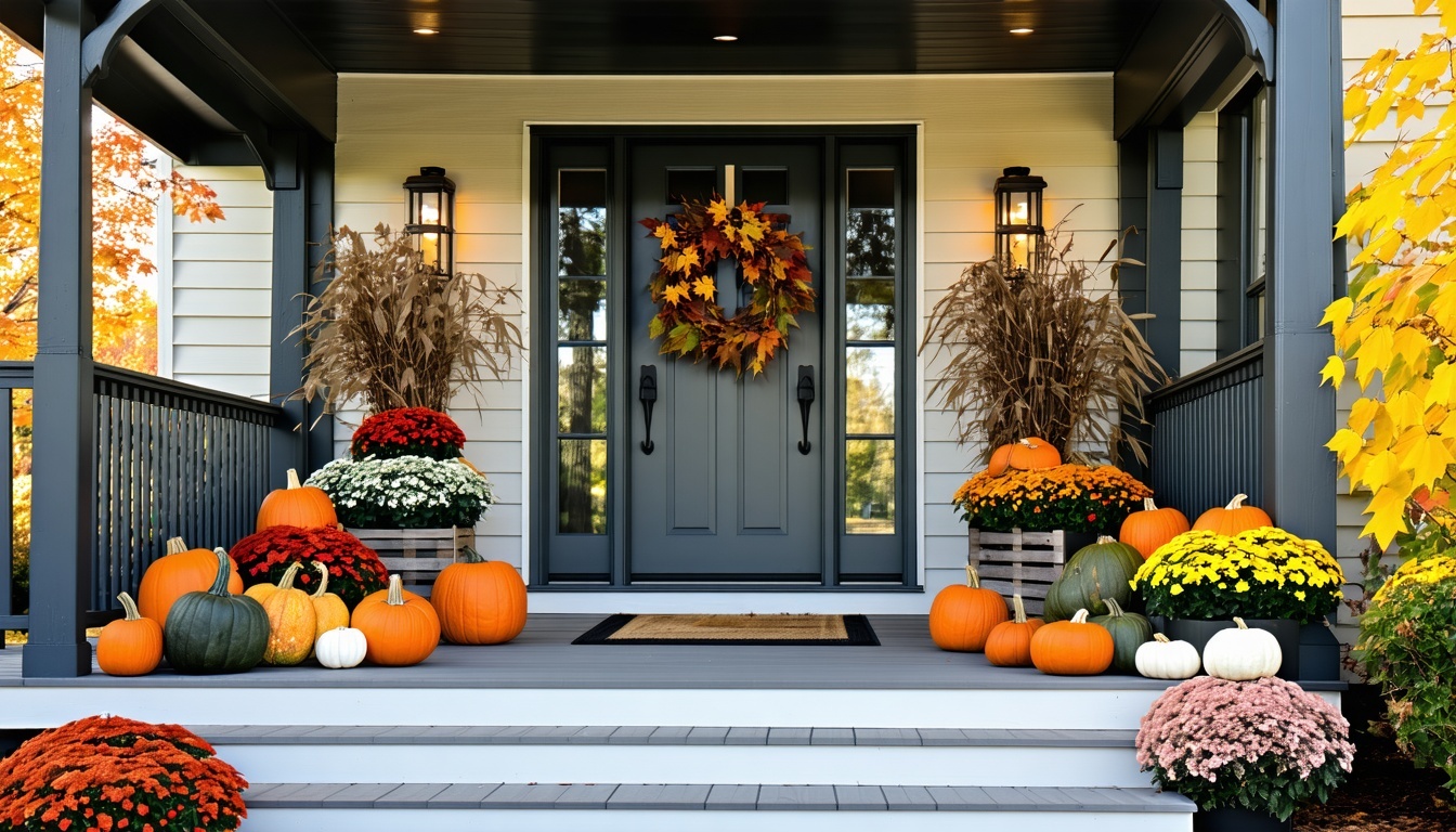 Charming autumn porch designed by Pumpkins and Porches